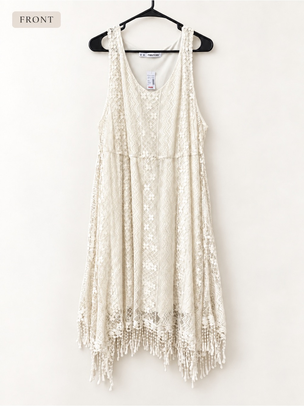 Maurice’s NWT Ivory Lace Boho Handkerchief Dress Size 2X (approx 18-20 size)